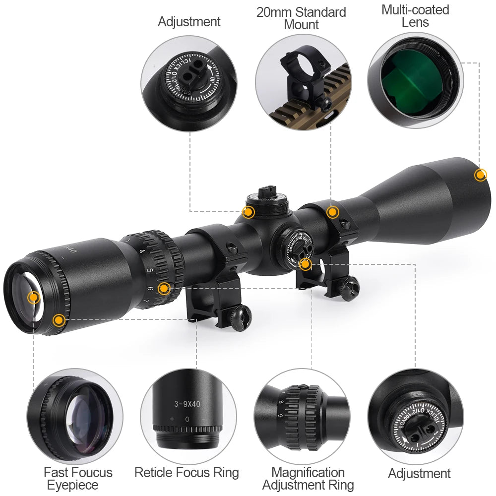 OPTICS Scope Glass Tube Tactical Long Eye Relief