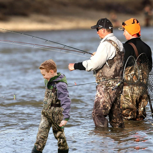 Youth Camo Fishing Waders with Boots