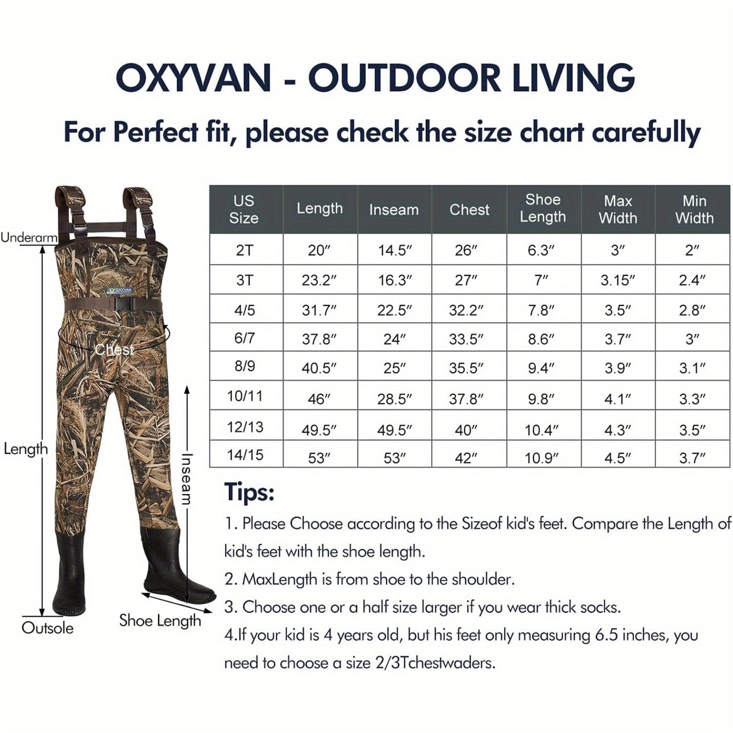 Youth Camo Fishing Waders with Boots