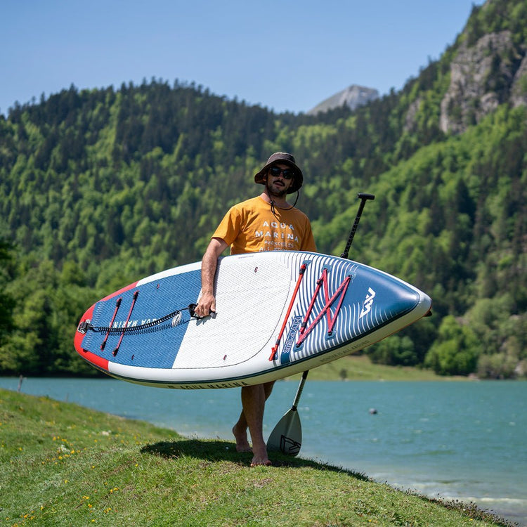 Aqua Marina Hyper BT - 23HY02 Navy Touring SUP With Hydrodynamic Rail Edges & Adjustable Bungee, 12FT (SAK23285) - Trailmark Outdoors