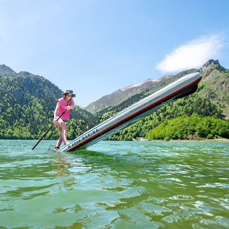 Aqua Marina Hyper BT - 23HY02 Navy Touring SUP With Hydrodynamic Rail Edges & Adjustable Bungee, 12FT (SAK23285) - Trailmark Outdoors