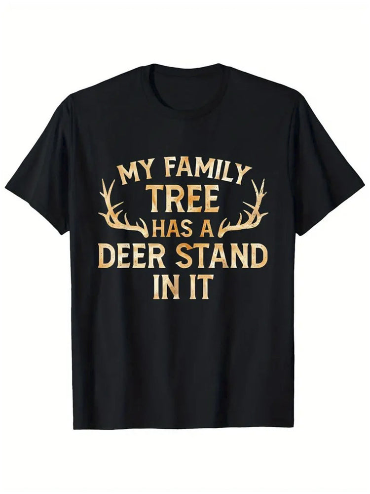Men's funny family tree deer hunting T-shirt