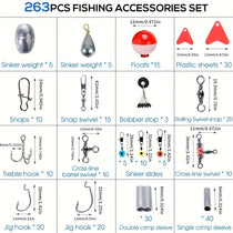 Durable Stainless Steel 264pcs Fishing Tackle Kit - Trailmark Outdoors
