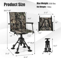 Tangkula Hunting Chair, 360 Degree Silent Swivel - Trailmark Outdoors