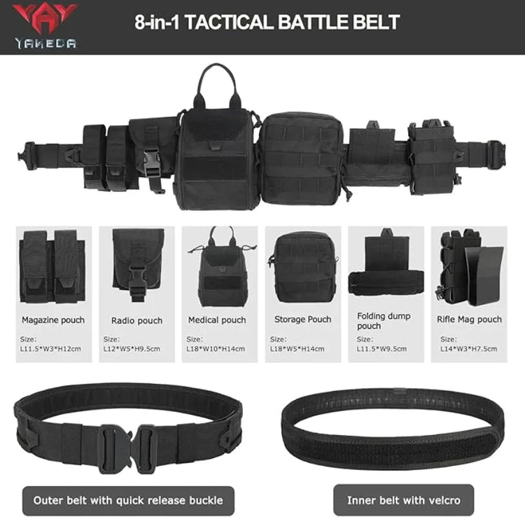 YAKEDA Molle Battle Belt Molle Combat Belt - Trailmark Outdoors